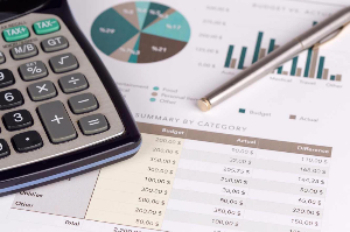 Image of calculator and a financial summary