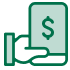 Icon illustration of a hand holding a smartphone