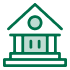 Icon illustration of a bank building